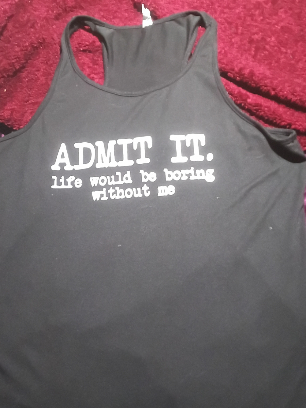 ADMIT IT. Graphic Racerback Tank Top - Black
